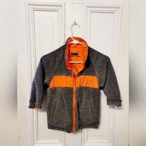 Nautica Reversable Boys Jacket Size 4 Orange and Grey‎
